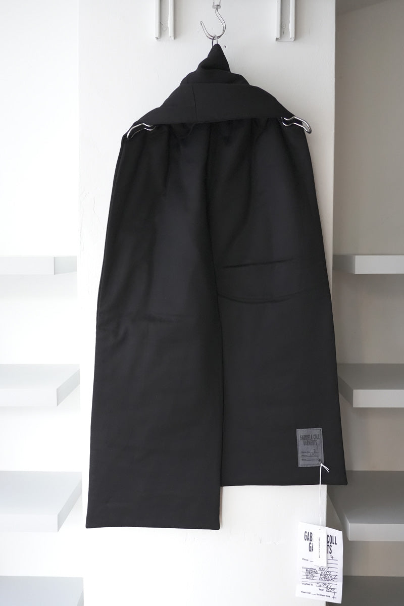 S17 NO.110 HEAVY WOOL PADDED POCKET SCARF / BLACK [金沢店]