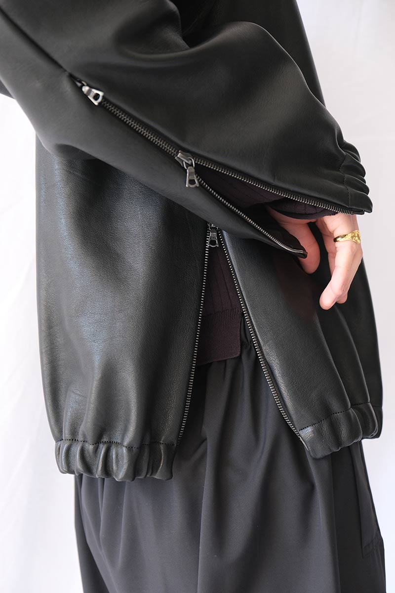 S18 NO.306 LEATHER SIX ZIPPER JACKET / BLACK