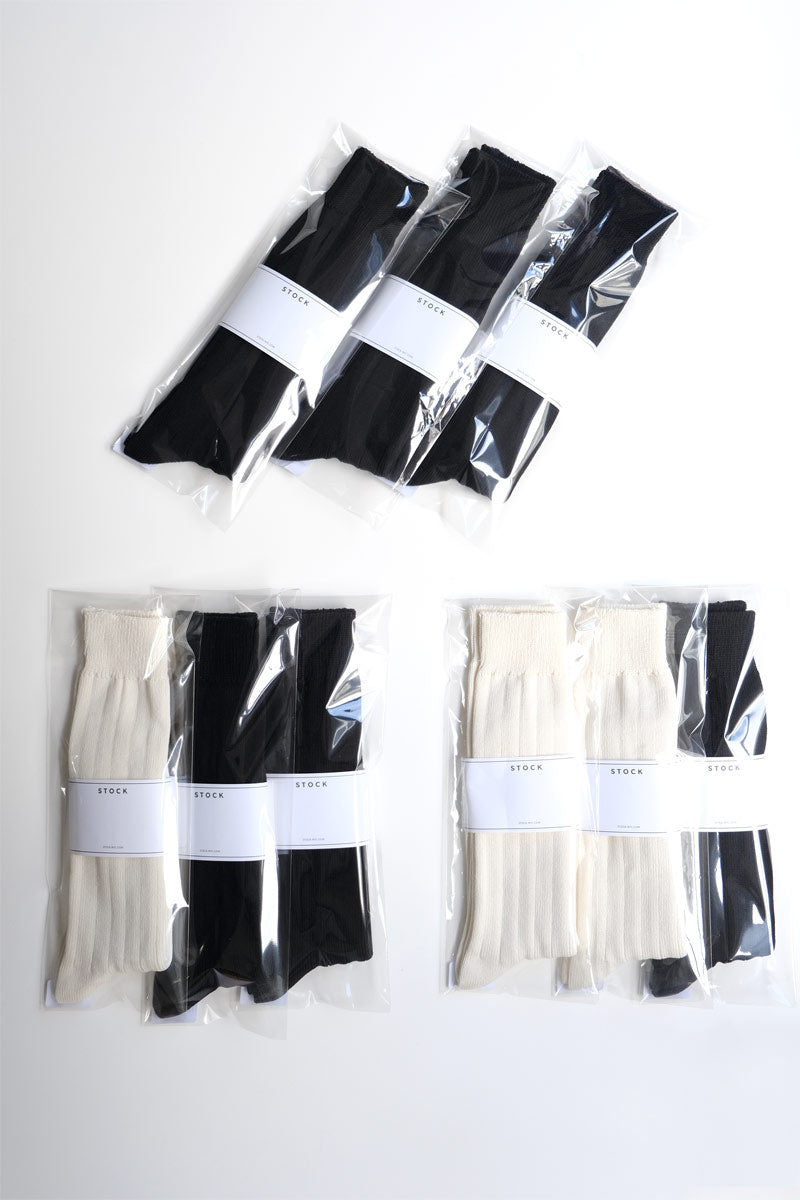 COTTON RIB HI-SOCKS / BLACK 
