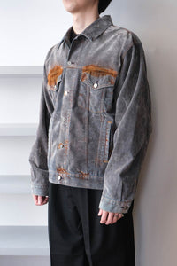 BOLD DENIM JACKET / RUST FLOCK