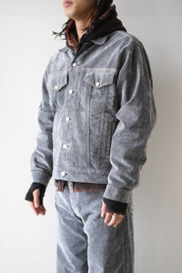 BOLD DENIM JACKET / GREY FLOCK