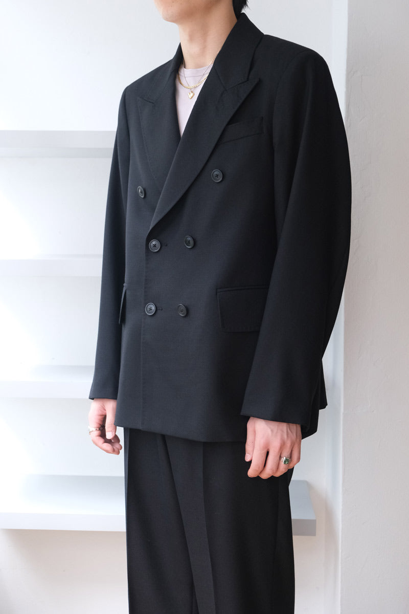 OUR LEGACY | UNCONSTRUCTED DB BLAZER / BLACK PANAMA WOOL ダブル
