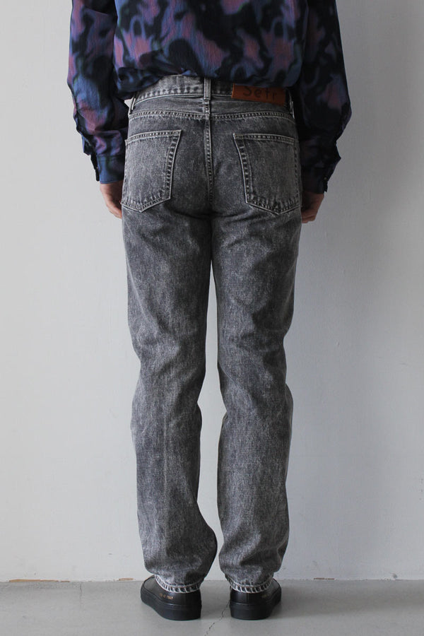 STRAIGHT CUT JEANS / MARBLE WASH [70%OFF]