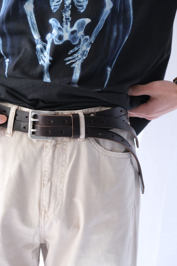 SPLIT BELT / OILY BROWN LEATHER