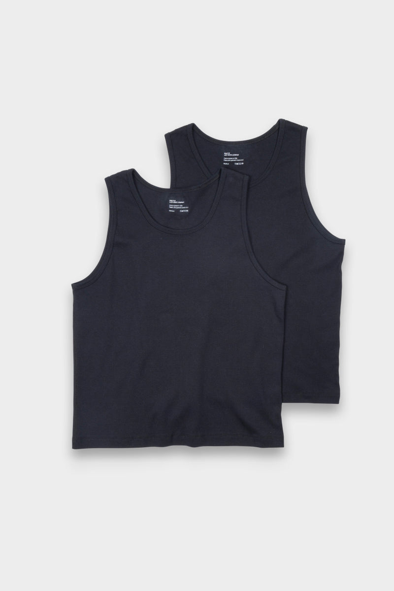 MAN-TLE×LADY WHITE CO. | R20 LWT-0 SINGLET 2PAC / BLACK RIB