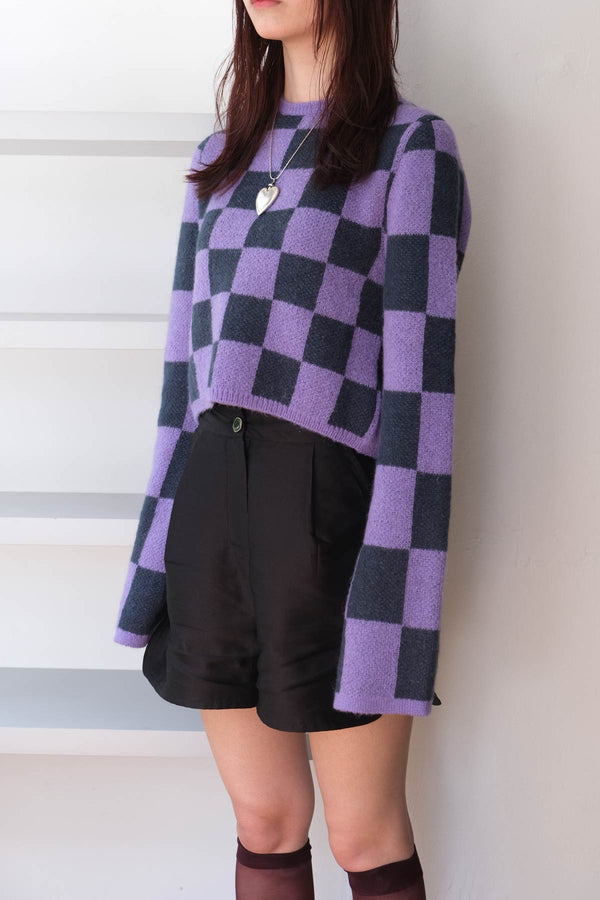 YOKO TOP / PURPLE CHECK [30%OFF]