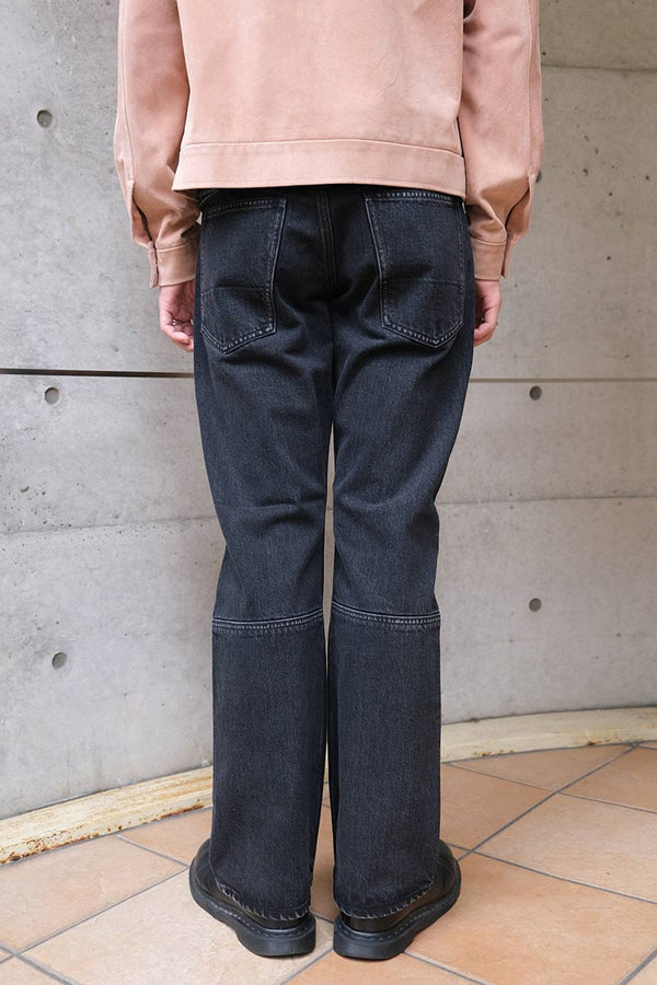 SLIM FLARE DENIM PANTS -Sharon- .06 / WASH BLACK