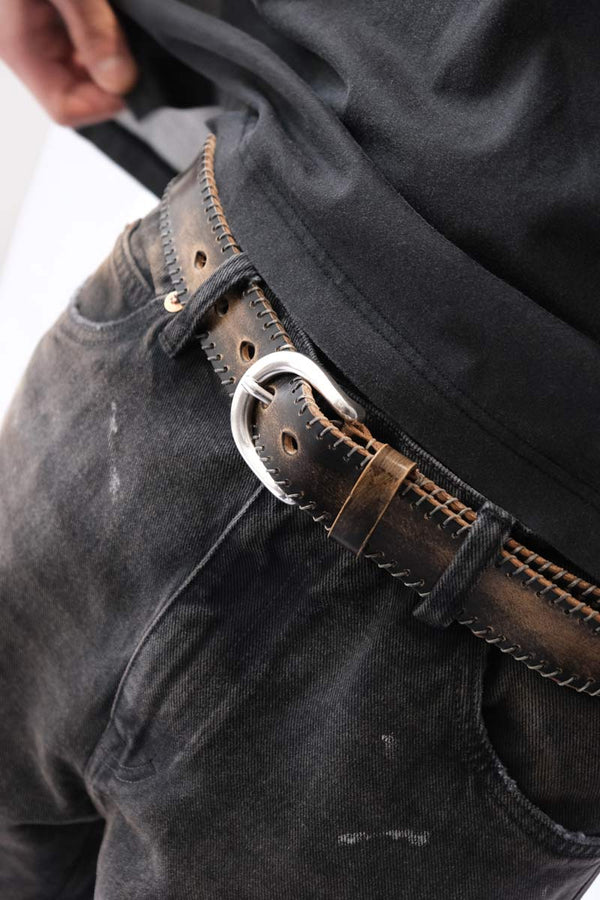 FRIDAY BELT / VINTAGE BLACK LEATHER