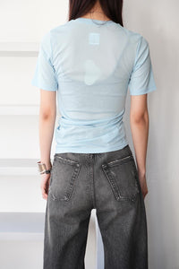 HIGH TWIST JERSEY DISTORTED S/S TEE / LIGHT BLUE