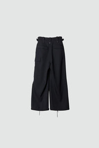 HEAVY WOOL GABARDINE GURKHA CARGO PANTS .11 / BLACK