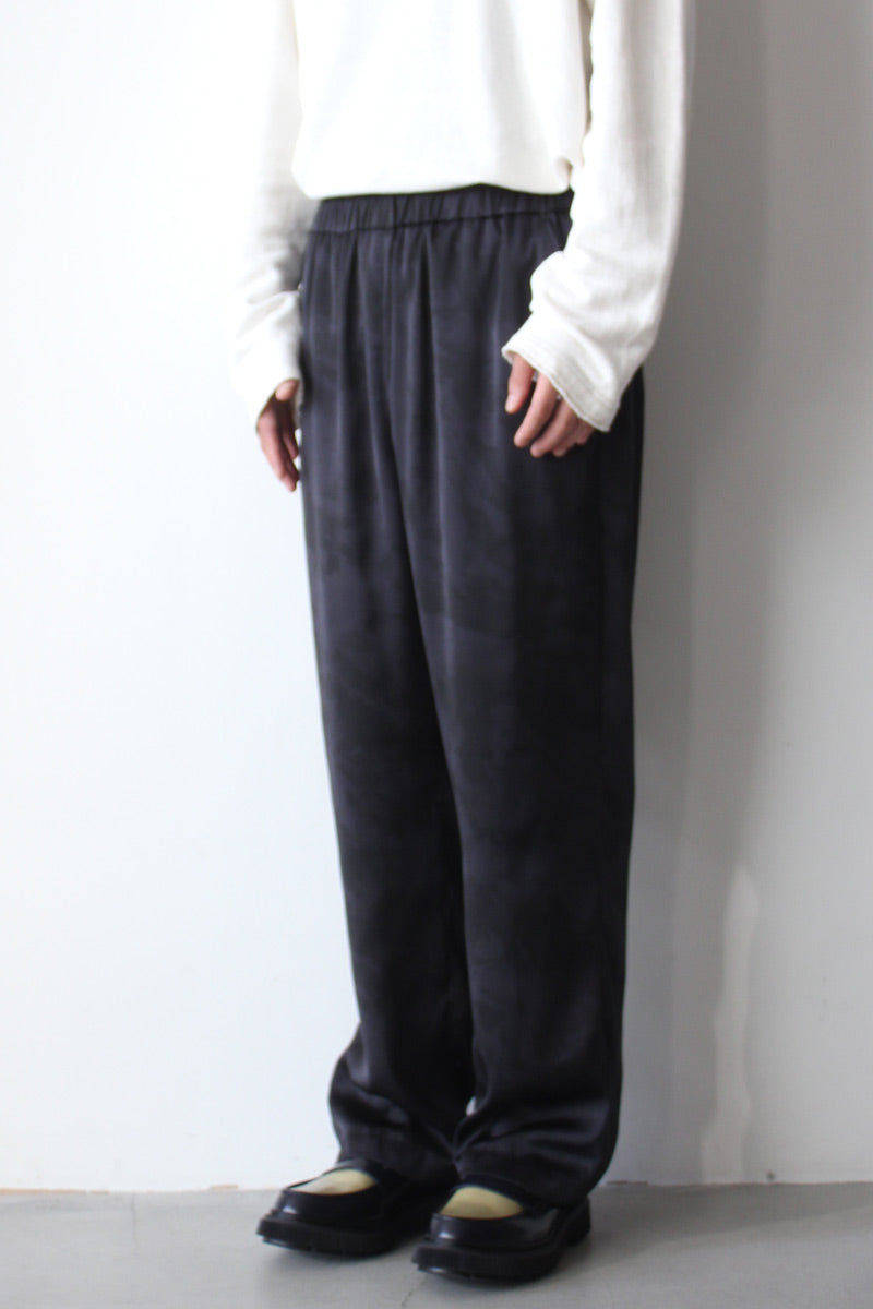 VINTAGE SATIN HALF TONE EASY PANTS / BLACK [40%OFF]