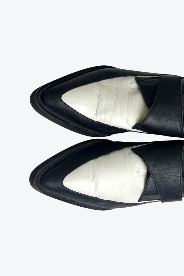 HELMUT LANG | HEEL ZIP MONK STRAP LEATHER SHOES [USED]
