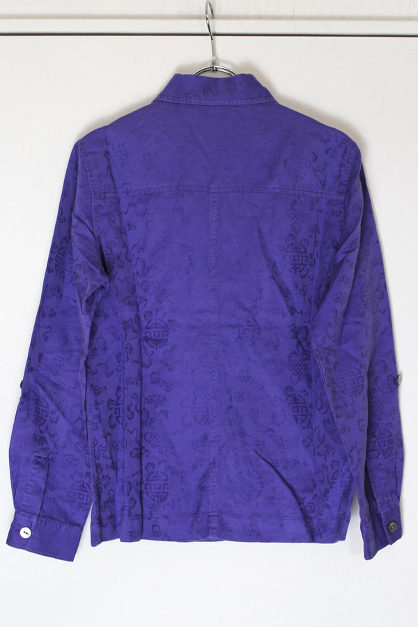 CHICO'S | 90'S L/S OPEN COLLAR EMBROIDERY SHIRT [USED]