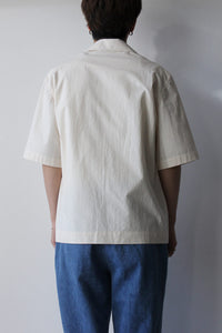 S/S OPEN COLLAR SHIRT-100%COTTON / OFF WHITE [20%OFF]