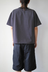 GIZA COMPACT STRIPE S/S T-SHIRT / BLACK WHITE