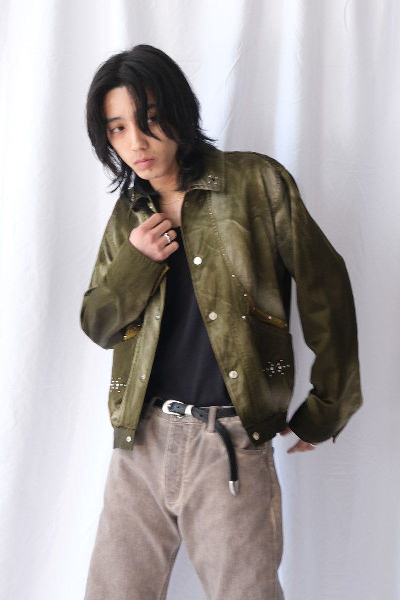 RUSTY SATIN SPORTS JACKET .15 / OLIVE