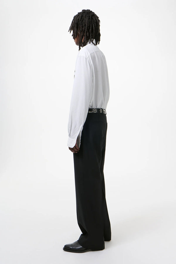 BORROWED CHINO / BLACK PANAMA WOOL