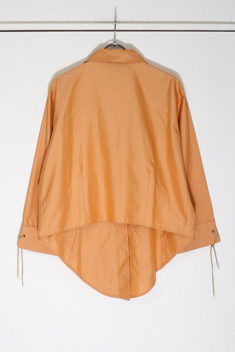 TRACY M. | 90'S L/S SILK OPEN COLLAR DESIGN SHIRT [USED]