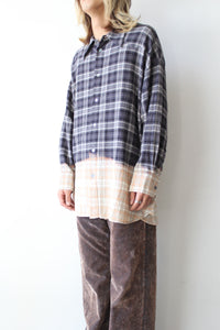 OVERGROWN SHIRT / BLEACHED AWAY BLACK CHECK