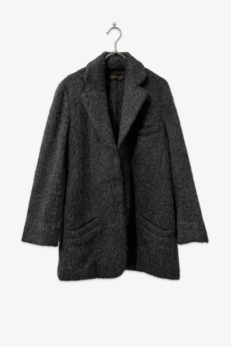 DONNA KARAN | MADE IN USA 90'S MOHAIR TAILORED JACKET [USED]