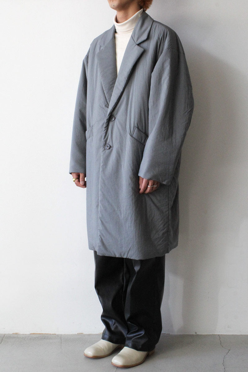 NYLON RIPSTOP PADDED OVER COAT / BLUE GRAY [50% OFF]