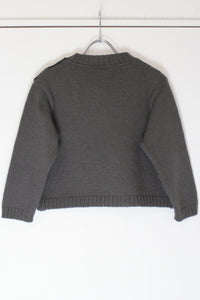 DRIES VAN NOTEN | V-NECK CROPPED SWEATER / CHARCOAL/GRAY [USED]