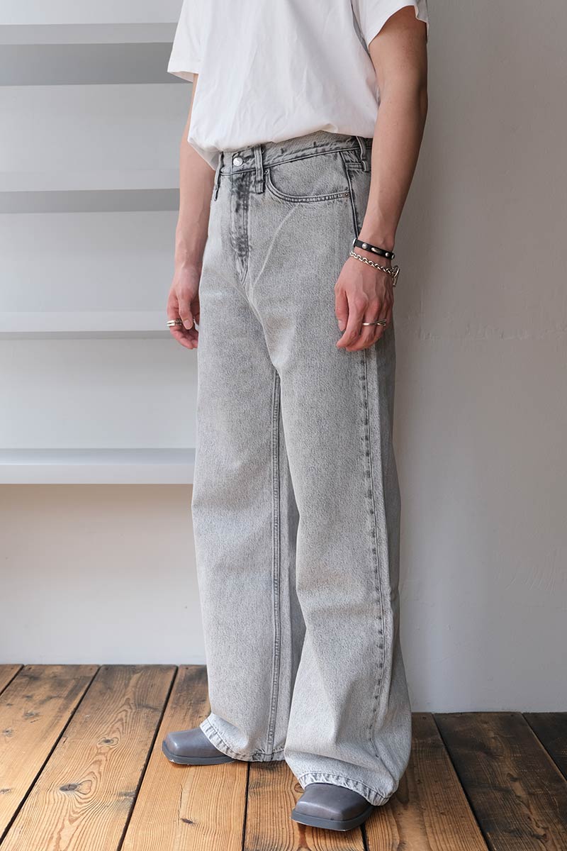 SKID JEANS / SKID JEANS / LT GREY STONE Bootcut baggy jeans – STOCK