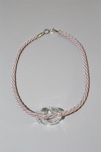 GLASS BEAD NECKLACE / PINK CORD