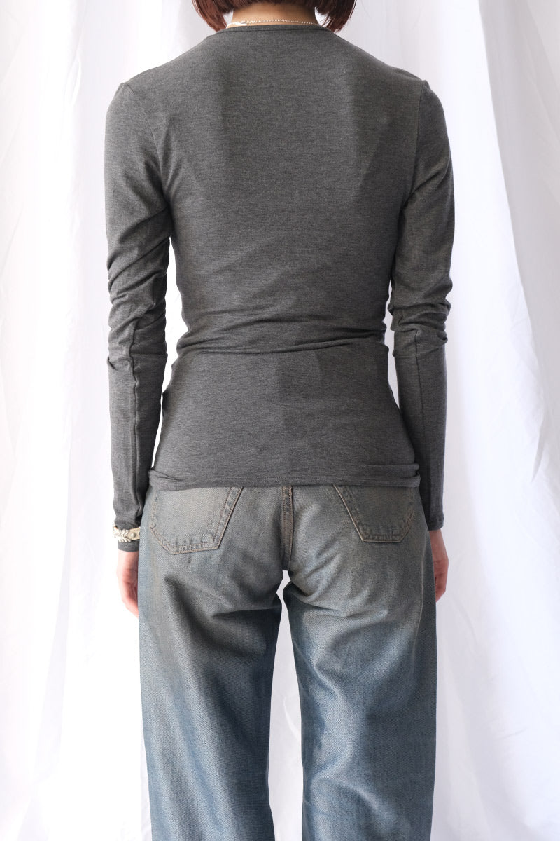 EUCALYPTUS JERSEY CACHE-COEUR TOP / TOP GRAY