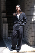 画像をギャラリービューアに読み込む, DOBBY CLOTH 2TUCK BELTED WIDE PANTS / BLACK