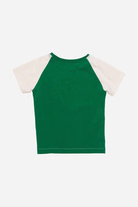 MINI CAP TEE RAGLAN / GREEN-WHITE