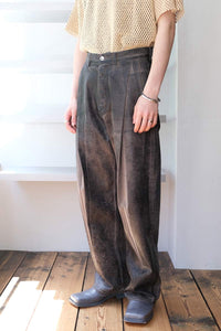 2TUCK WIDE DENIM CORTED PANTS -ENTASIS Mk-Ⅱ- .11 / CORTED CHOCOLATE