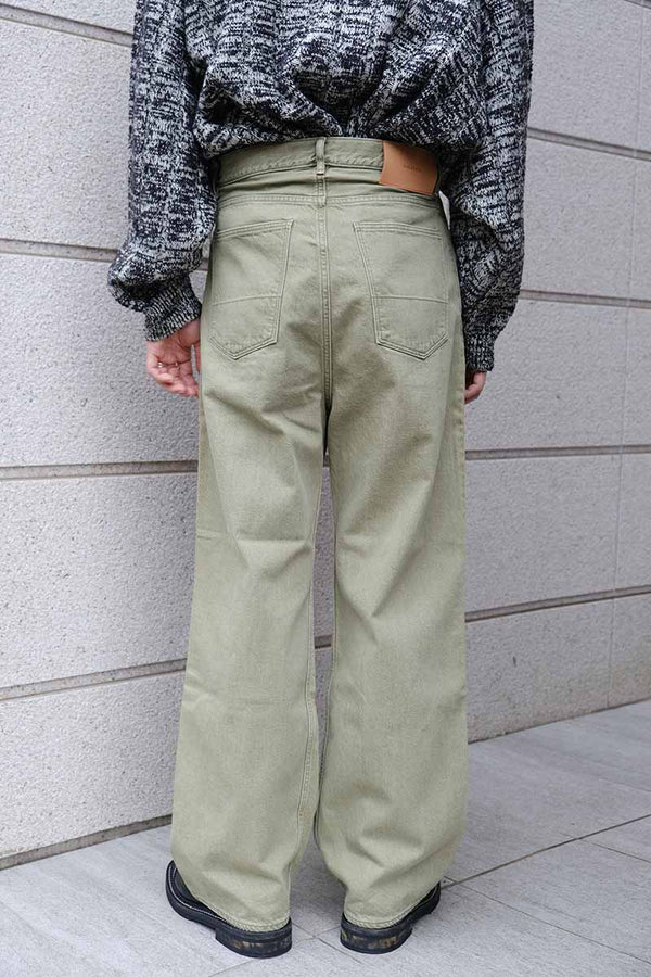 2TUCK WIDE DENIM PANTS -ENTASIS Mk-Ⅱ- .08 / MATCHA