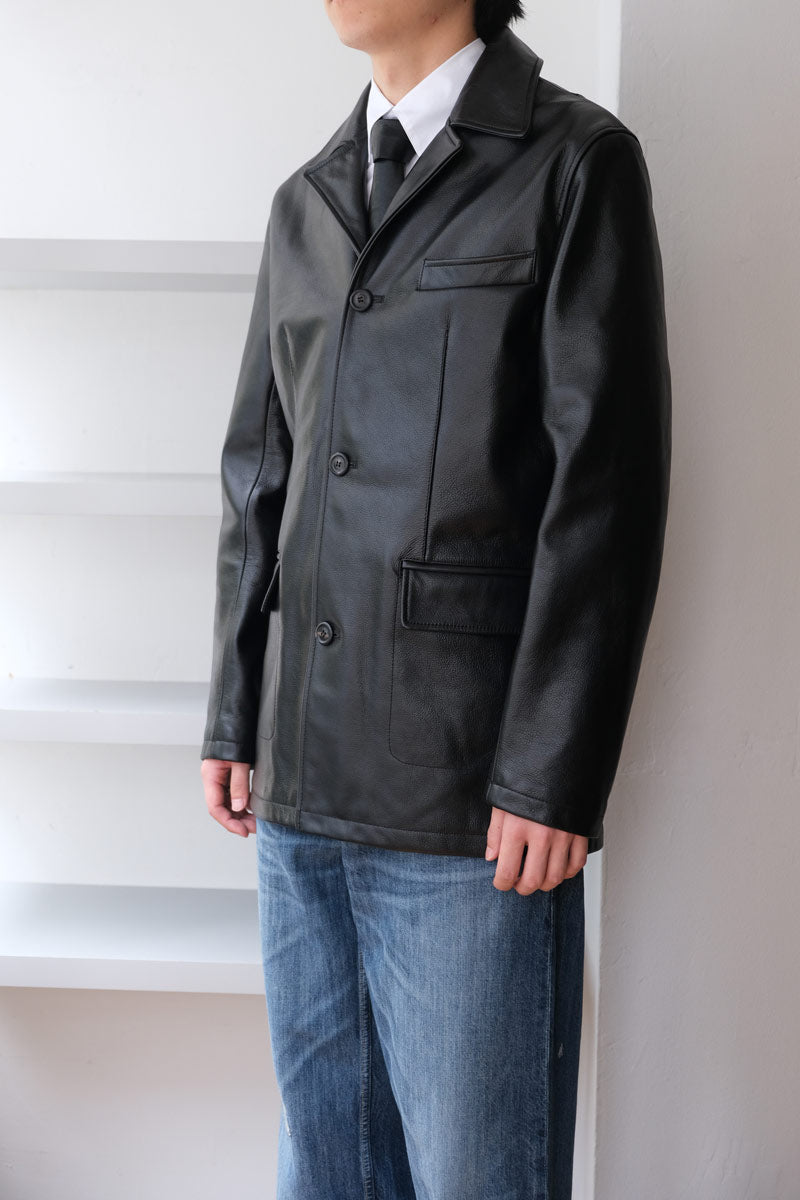 OUR LEGACY | ALLEY JACKET / HEAVY GRAIN BLACK LEATHER – STOCK
