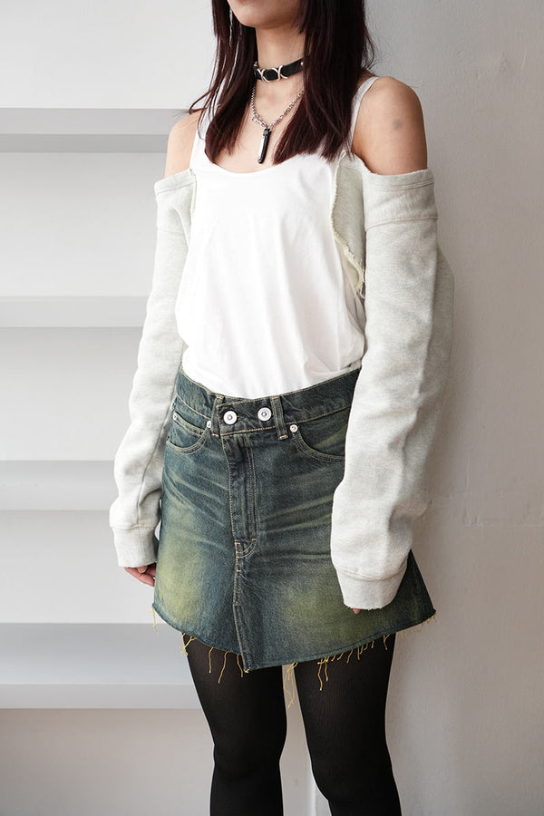 CARDIGAN TANK / YELLOW TINT MELANGE FLEECE [20%OFF]