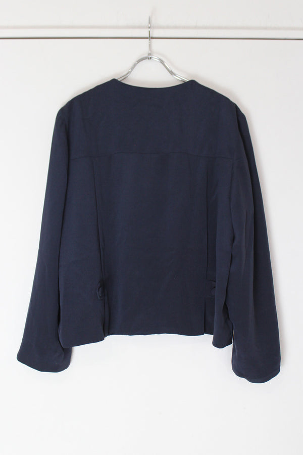 NO BRAND | 90'S NO-COLLAR SILK JACKET [USED]