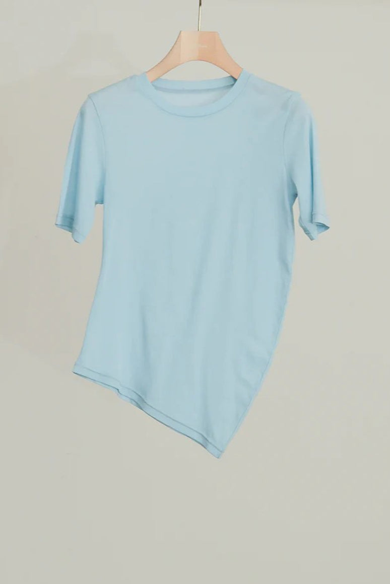 HIGH TWIST JERSEY DISTORTED S/S TEE / LIGHT BLUE