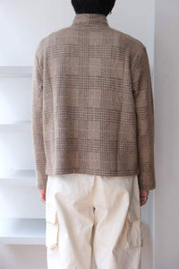 SHRUNKEN FULLZIP POLO / BEIGE HOUND CHECK