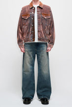 Load image into Gallery viewer, BOLD DENIM JACKET / RUST FLOCK