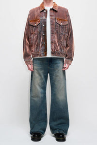 BOLD DENIM JACKET / RUST FLOCK