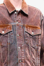 Load image into Gallery viewer, BOLD DENIM JACKET / RUST FLOCK