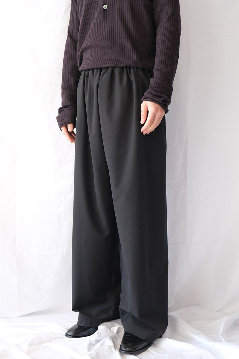 S18 NO.287 RAINSYSTEM WOOL FLAP POCKET TROUSERS / BLACK