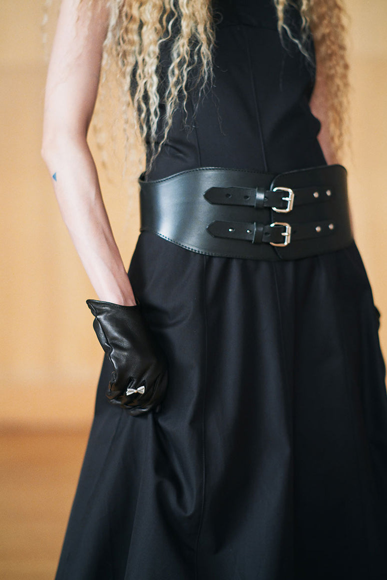GIRDLE BELT / SLOW BLACK ARID BULL HIDE
