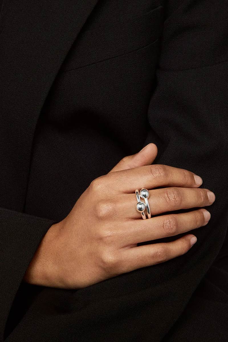 【All Blues】Pearl ring リング ポリッシュ シルバー All Blues】Pearl ring リング ポリッシュ シルバー (All Blues