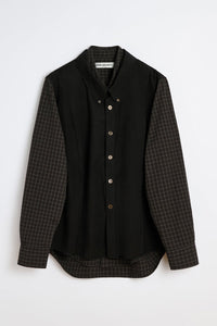 DOUBLE BORROWED SHIRT / BLACK FAUX LUMBERJACK CHECK
