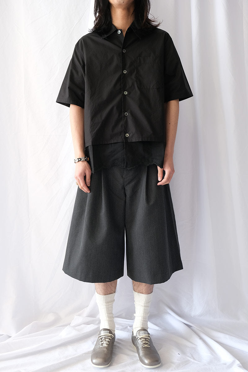 SPLIT SHORTS / SHARK PINSTRIPE HERRINGBONE