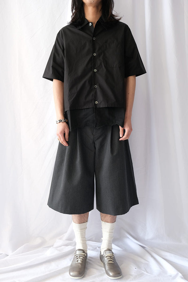EVERY SHIRT SHORTSLEEVE / VOID BLACK FINE POPLIN