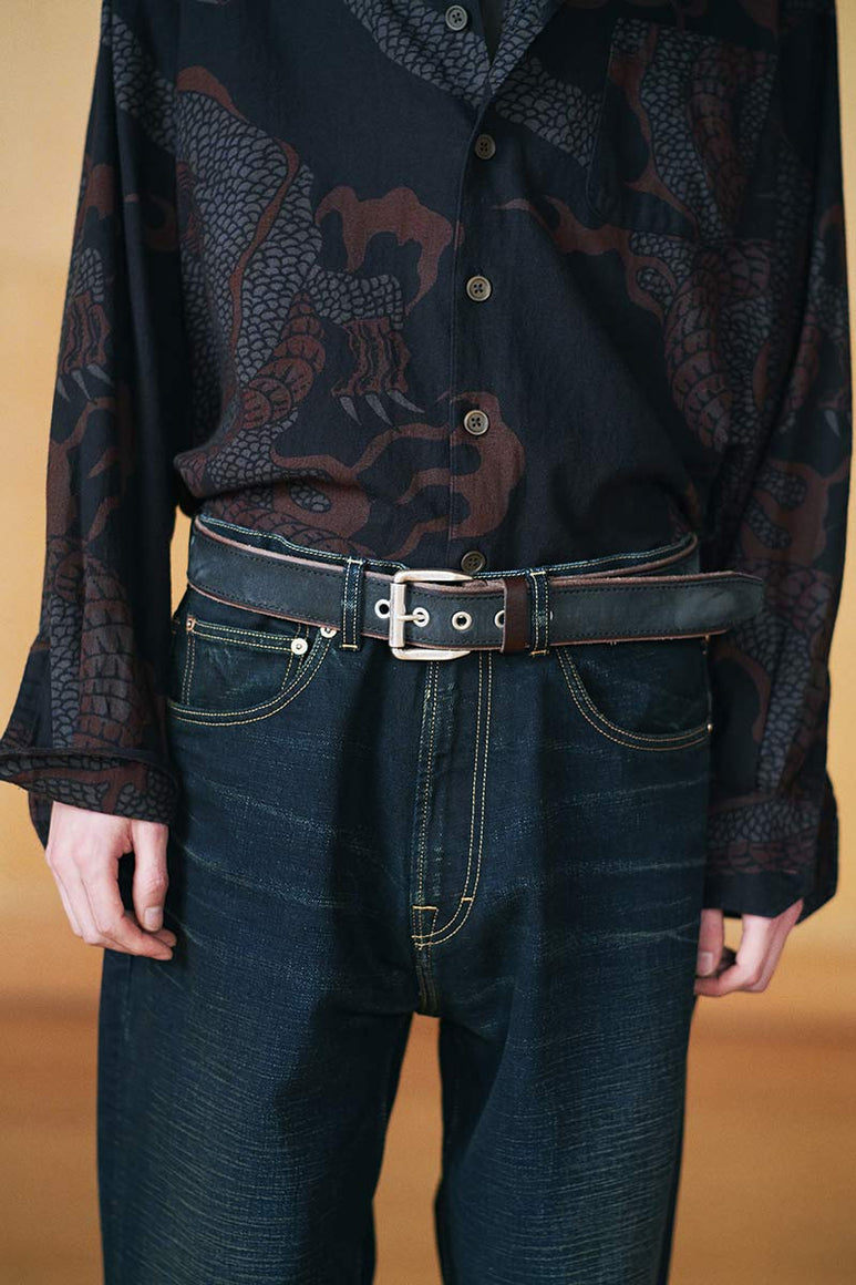 VERGE BELT / DARK NAVY VELVETEEN NUBUCK