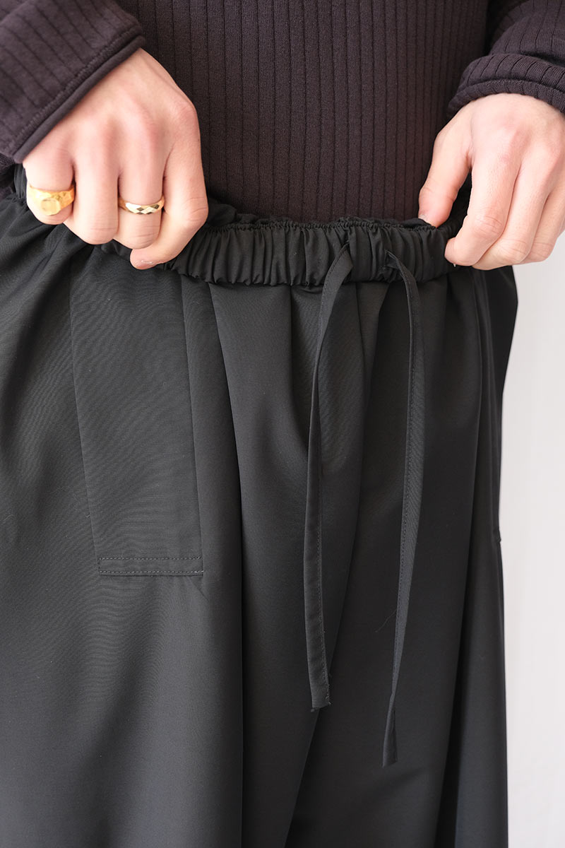 S18 NO.287 RAINSYSTEM WOOL FLAP POCKET TROUSERS / BLACK