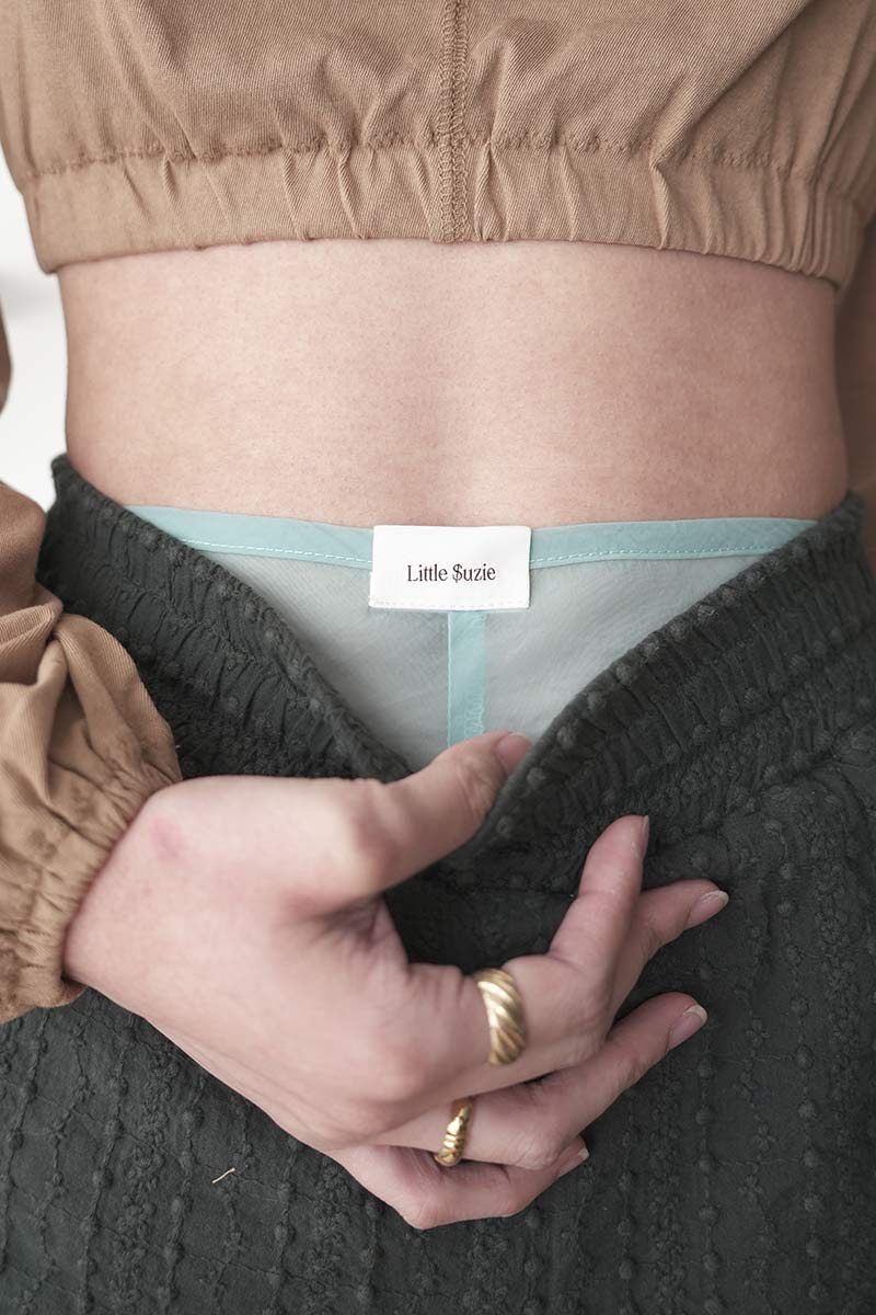 SKIN PU SEE-THROUGH PANTS / LIGHT BLUE